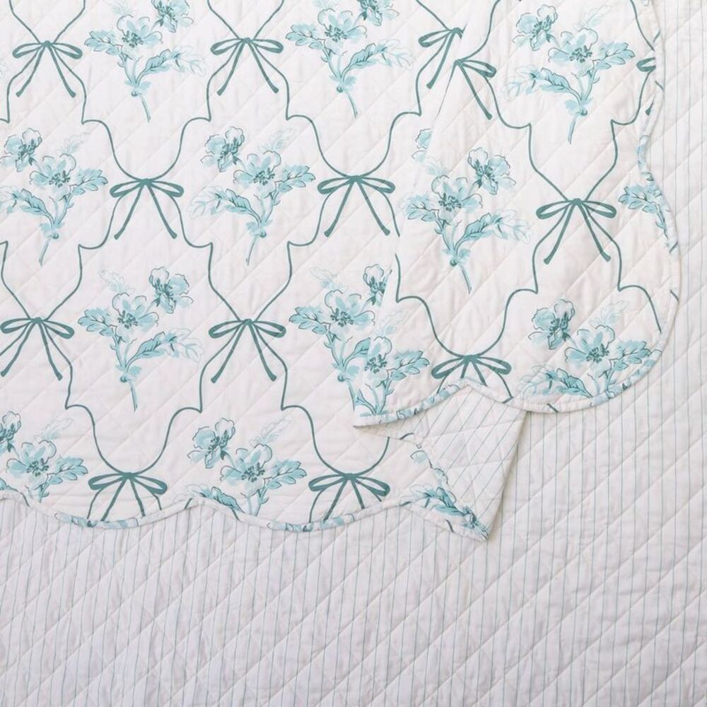 Modern Heirloom 2pc Twin/Twin XL Floral Frames Quilt Bedding Set Blue - Picture 4 of 4